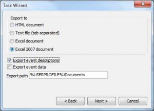 event log - export to excel