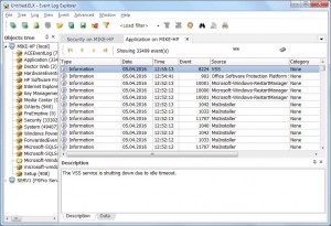 forensic review - event log explorer