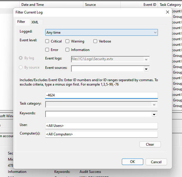 Files In Event Log Explorer Forensic Edition Searching For Removed 