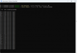Powershell also displays incorrect task name