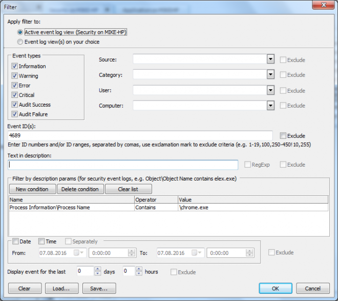 Filtering all the way | Event Log Explorer blog