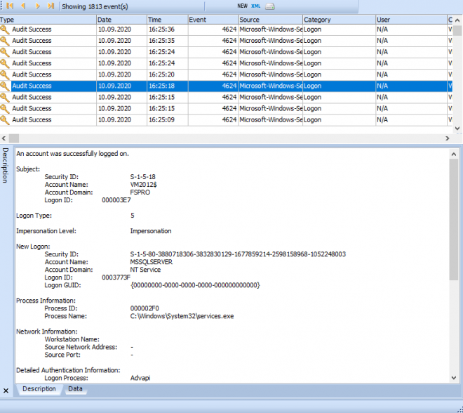 How to display logons of nondomain users to the system Event Log